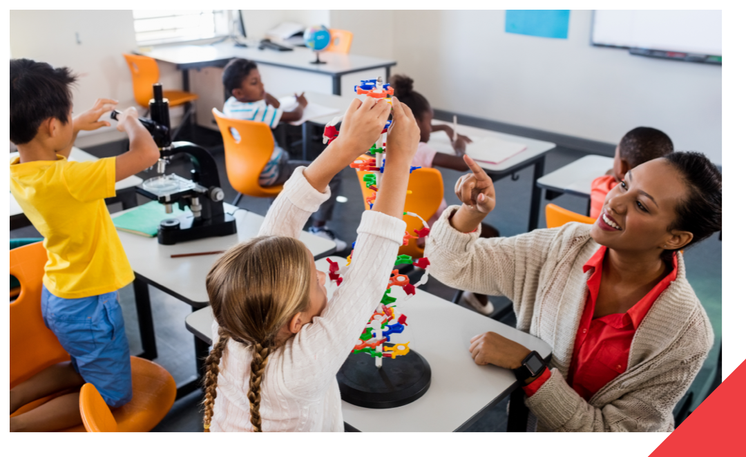 Teacher with kids