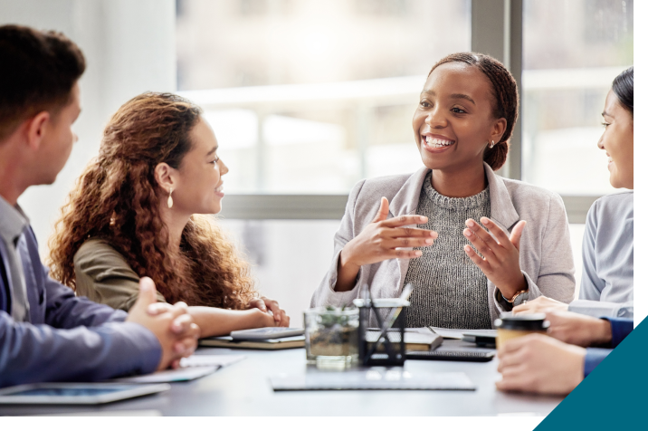 person talking to group
