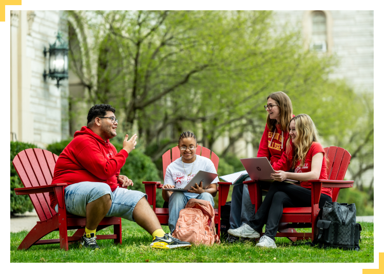 students on campus in CHC gear