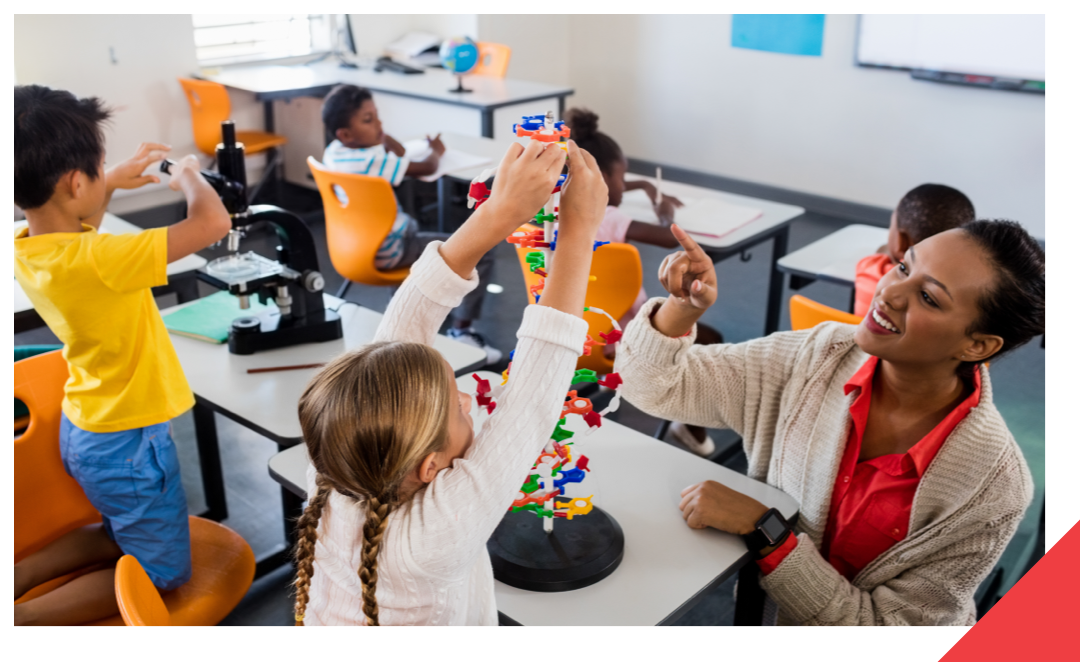 Teacher with kids